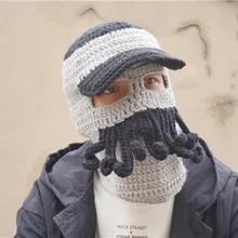 Хэллоуин зимняя шапка мужской и женский осьминог шерсть шляпа европейский и американский facefull-headmask верхний пуловер вязаная шапка