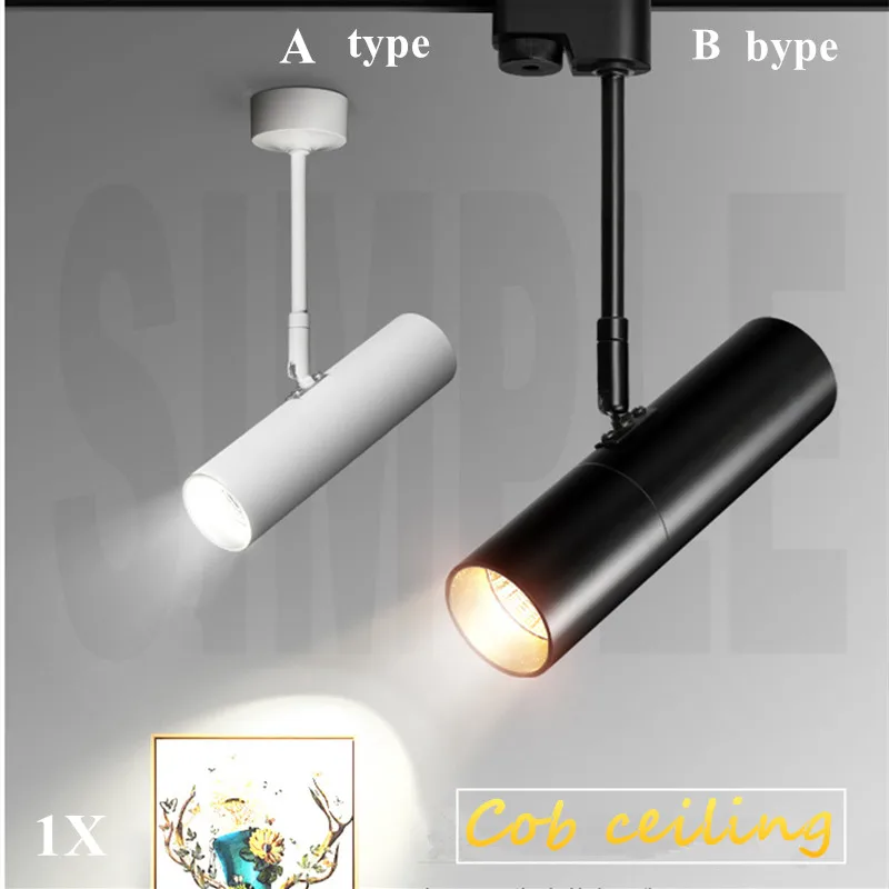 1 шт. Точечный светильник светодиодный светильник s 7 Вт 12 Вт 20 Вт фоновая лампа светодиодный COB Трековый светильник поверхностного монтажа светодиодный COB Потолочный светильник Внутреннее освещение