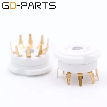 

GD-PARTS 9pin Tube Socket Valve Base For 12AX7 6DJ8 5670 ECC83 12AU7 6922 EL84 Gold Plated PCB Mount Hifi Vintage amplifier DIY