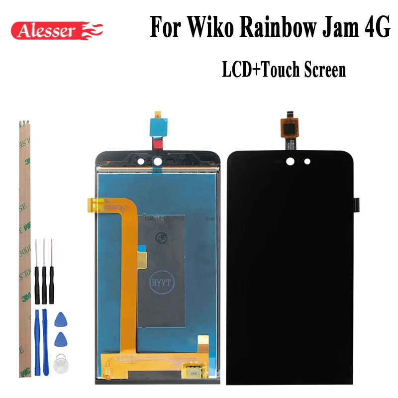 

Alesser For Wiko Rainbow jam 4G LCD and Touch Screen Assembly Repair Parts For Wiko Rainbow jam 4G Phone +Tools
