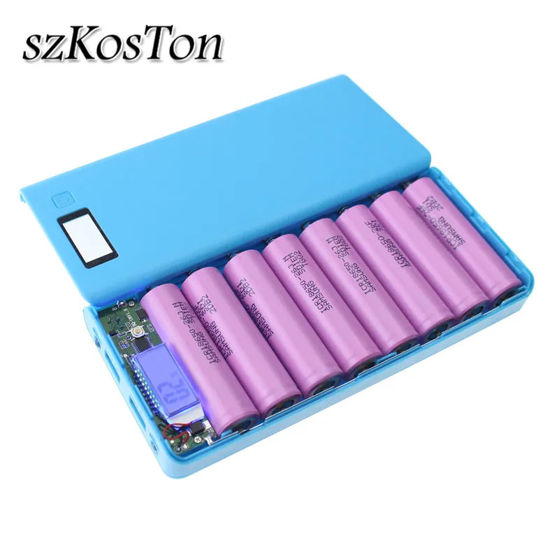 

DIY 8*18650 Power Bank Battery Box Case Cover External Plastic Power bank Batteries Box Housing Case Holder Color Randomly send