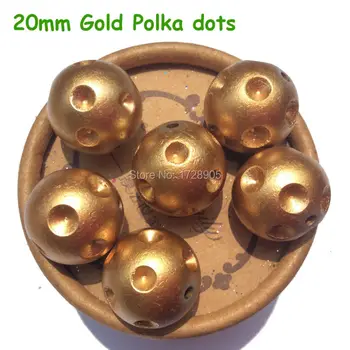 

Gold Beads 20mm 100 pcs Resin Gold Polka Dot Beads Christmas Gold Chunky Beads For Chunky Jewellery Making