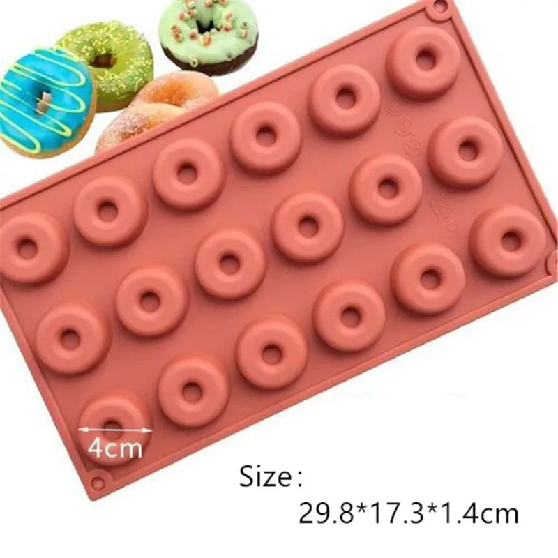 6/8/18 Holes Donut Silicone Mold Chocolate Silicone Mold Ice Cubes Soap Cookies Mould Jelly Fondant Molds Cake Baking Tools - Цвет: 18 Holes