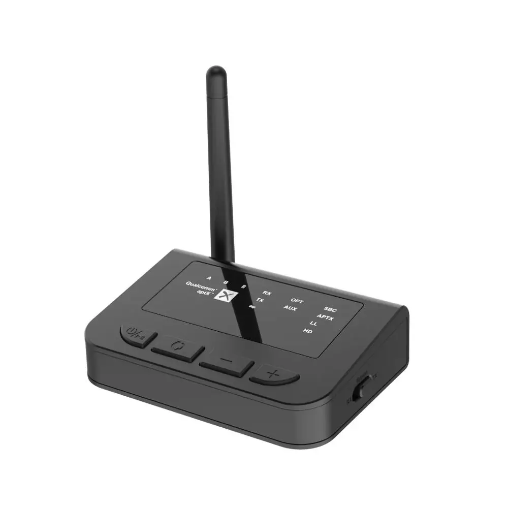 Bluetooth 5,0 длинный диапазон 70 метров Aptx HD низкая задержка SPDIF Оптический RCA Aux 3,5 мм приемо-передатчик беспроводной домашний ТВ адаптер - Цвет: Black