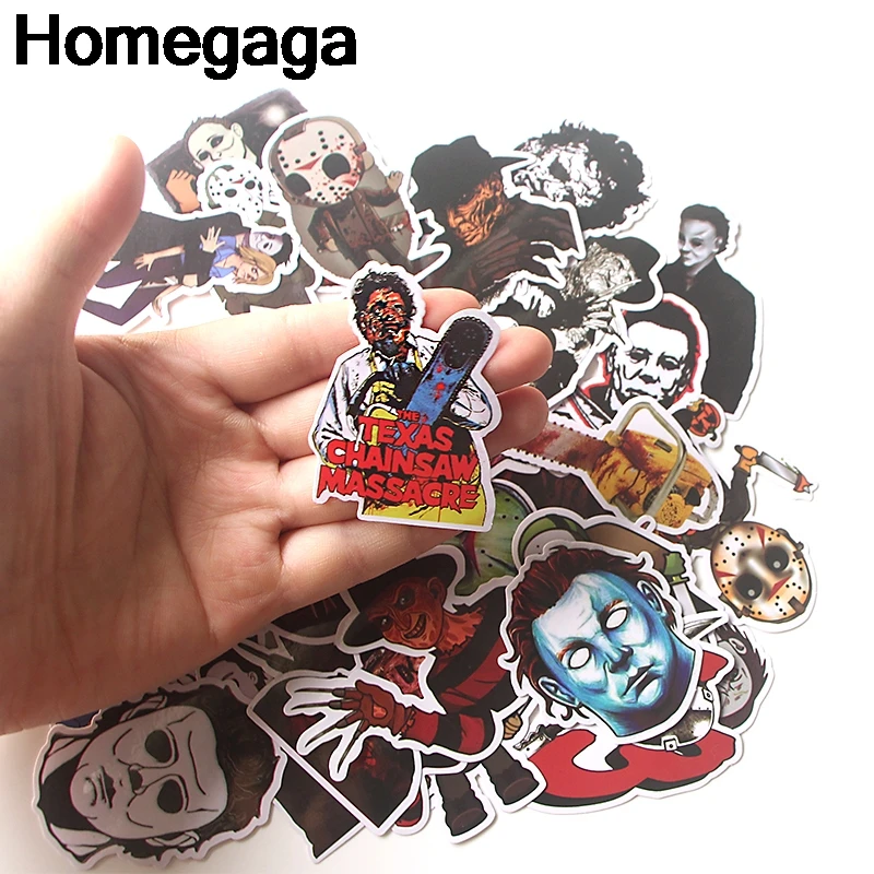 Homegaga, 37 шт., Майкл Майерс, Пятница, 13-й значок Фредди Крюгера, сделай сам, наклейки, ноутбук, телефон, двигатель, скрапбукинг, альбом D2134