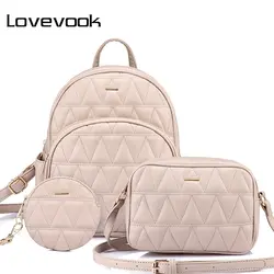 LOVEVOOK женский рюкзак школьный рюкзак для девочек подростков рюкзак женская сумка через плечо высококачественный Кошелек для монет сумка