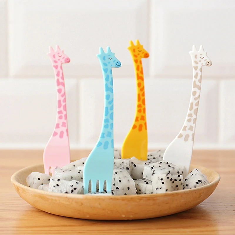 LeLuo 12pcs Eco friendly Plastic Dessert Fruit Kitchen Fork Children