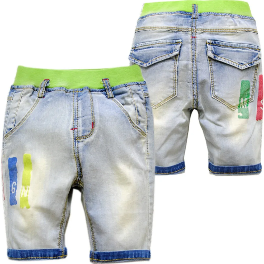5965 0 4 summer shorts boys soft denim jeans shorts pants calf length