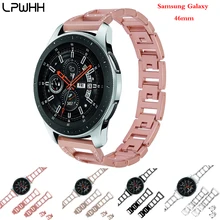 LPWHH Stainless Steel Watchband For Samsung Galaxy 46mm Bling Rhinestone Watchbands Strap Metal Buckle Watch Bands Strap Ladies