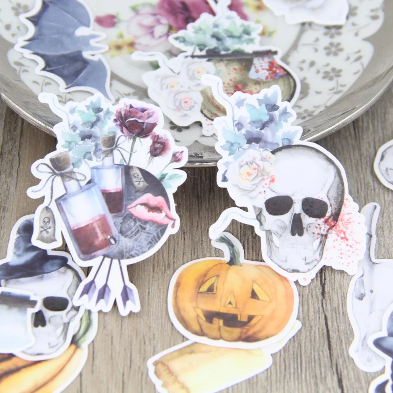 31pcs Watercolor Halloween Decorative Scrapbooking Sticker Skull