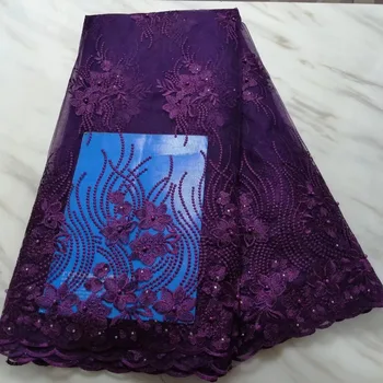 

Madison High Quality Beads African Lace Fabrics ASO EBI Nice French Net Embroidery Tulle Lace Fabric For Nigerian Dress