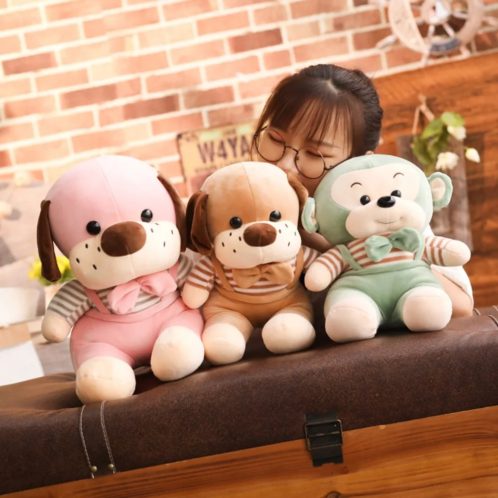 

BABIQU 1pc Bib pants dog monkey Super soft animal Stuffed Doll Cartoon Plush Toy Personal Creative decor kawaii gift for child