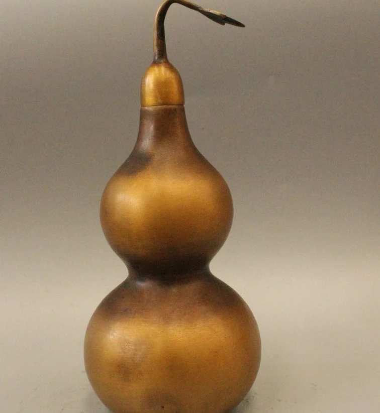 

10' China Chinese Fengshui Bronze Fu flower calabash cucurbit Gourd Statue