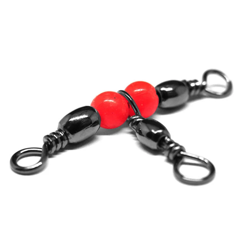 

20Pcs/Set T Shape Fishing Accessories 3 Way Swivel Bearing Connector Solid Ring ALS88