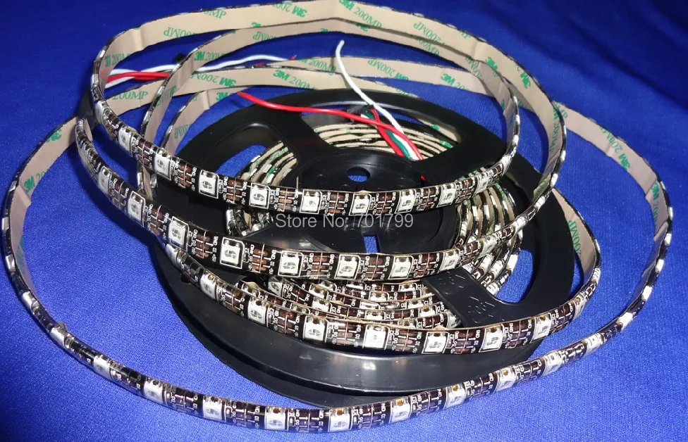 Светодиодная цифровая лента 4m DC5V IP65 WS2812B 60 шт. WS2812B/M с пикселями 57 6 Вт Черная