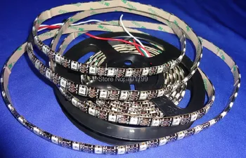 

4m DC5V IP65 WS2812B led digital strip,60pcs WS2812B/M with 60pixels;57.6W;BLACK pcb;waterproof in silicon coating