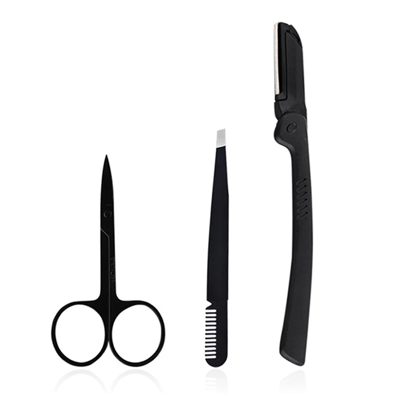 

YOKPN 1 Set 3 Pcs Eyebrow Shaping Tools Eyebrows Trimmer Makeup Scissors Eyebrow Clip With Comb Beauty Professional Accessories