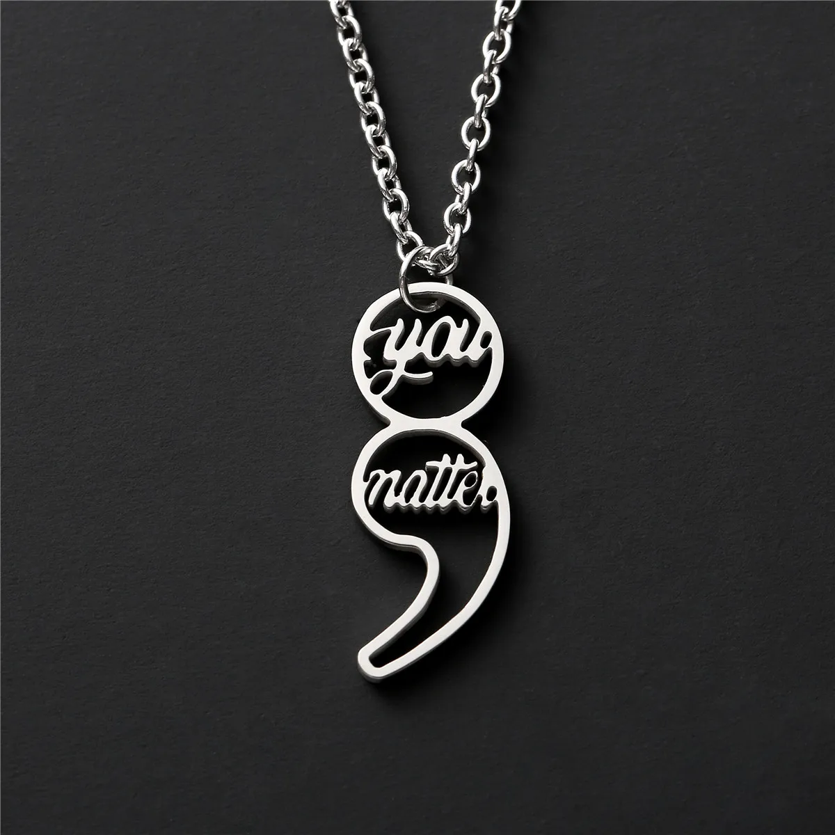 

Semicolon Necklace You Matter Suicide Awareness Inspirational Pendant Necklace Jewelry As Gift YLQ7802