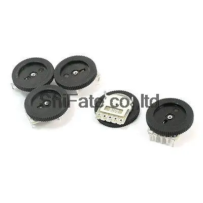 

B103 16x2mm 10K Ohm Double Dial Taper Volume Wheel Duplex Potentiometer 5Pcs