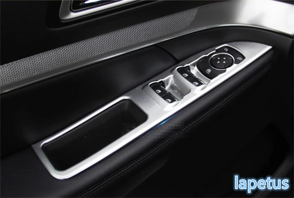 

Matt Style ! 4 Pcs For Ford Explorer 2016 2017 ABS Inner Door Armrest Window Lift Button Cover Trim