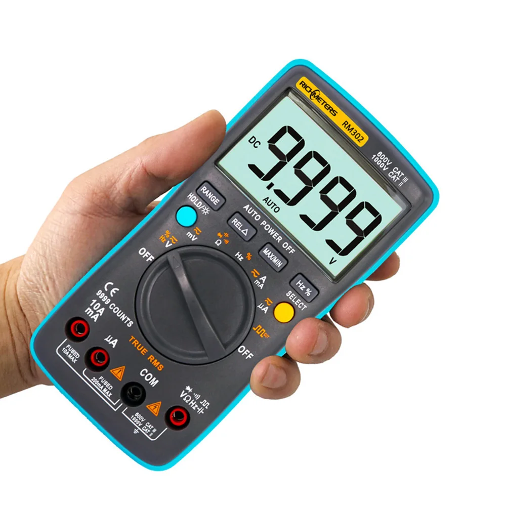 

RM301 Digital Multimeter 8000 counts Portable Battery Drives AC/DC Voltage Multifunction Ammeter Temperature Capacitance Tester