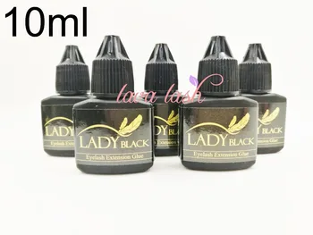 

Free shipping 5 bottles lower irritation eyelash extensions glue lady black glue 10ml No Sealed Bag