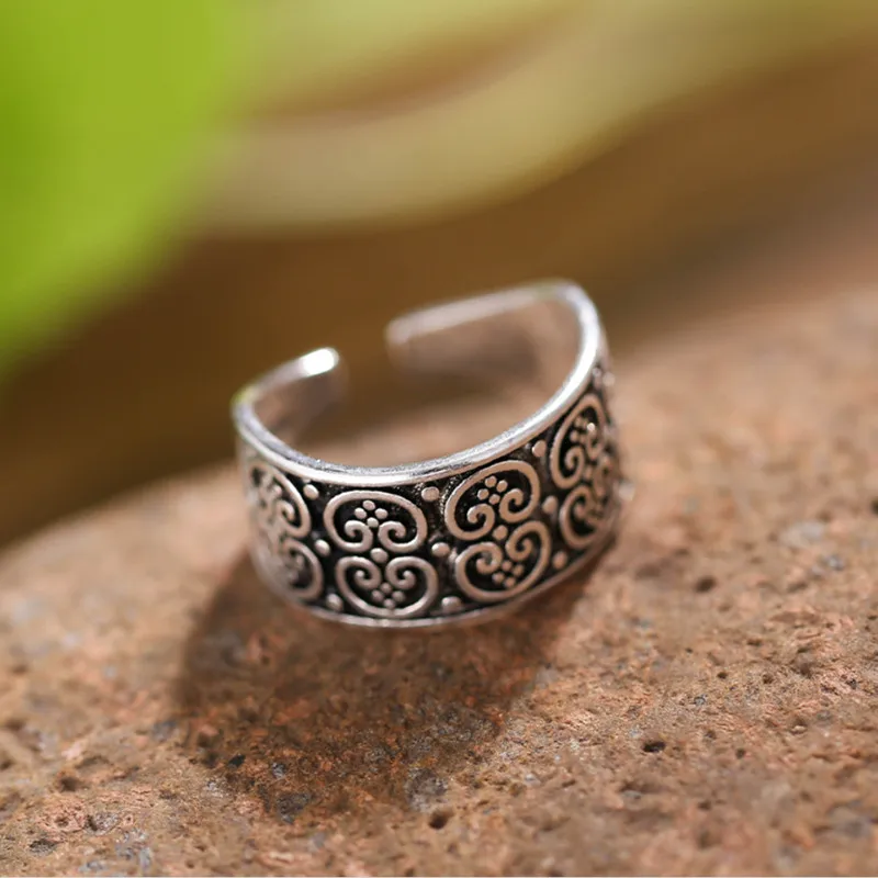2019 Anillos Anel 100% кольца для широкой поверхности цветочный дизайн винтажные тайские