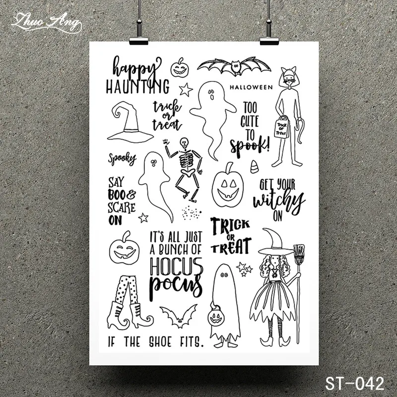 

Halloween Elves Design Clear Stamp for Scrapbooking Rubber Stamp Seal Paper Craft Clear Stamps Card Making