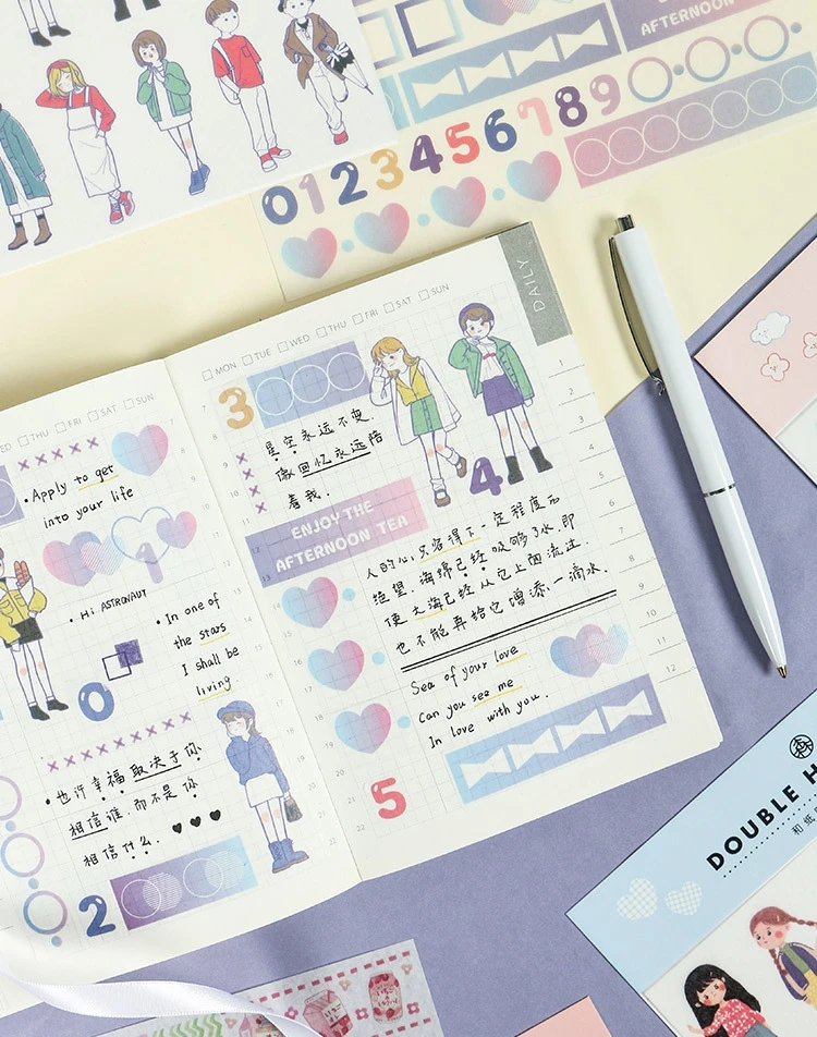 2 листа милые путешествия девушка серии наклейки для скрапбукинга DIY наклейки для украшения дневник школьный принадлежности Escolar Papeleria подарок