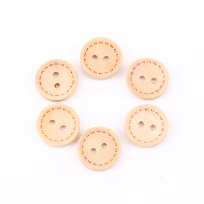 Handcrafted Round Wooden Buttons for DIY Crafting and Sewing - Set of 30 (12mm)