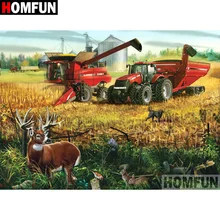 Homfun 5d diy pintura diamante quadrado completo/broca redonda