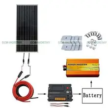 100 W 12 V Módulo Do Painel Solar & CMG 20A Controlador + 1000 W Fora Da Grade para o Carro Traile