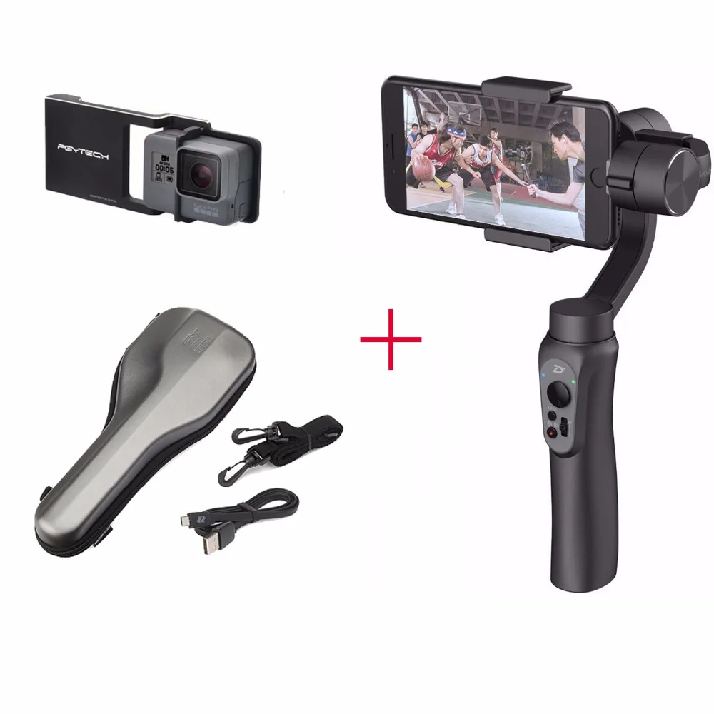 

Zhiyun Smooth Q 3-Axis Handheld Gimbal Portable Stabilizer + Smooth Plate + Bag for iPhone 7 6 6s,Handheld Gimbal for Smartphone