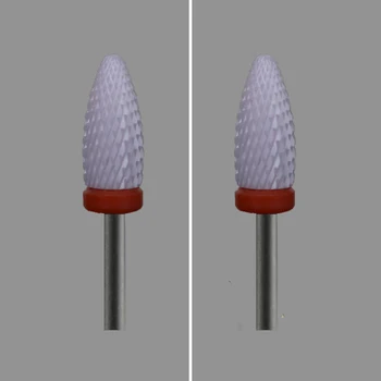 

2pcs Pink Ceramic Nail Drill Bit - Flame Bit - F