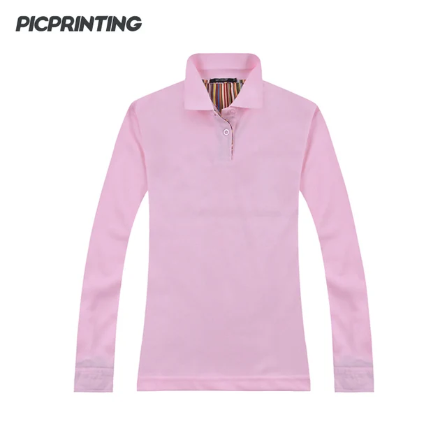 2017 Brand Turn-Down Collar Polo Shirt For Women Long-Sleeved Button OL Style Solid Polo Ralph Female Cotton Colorful Inside Top 1