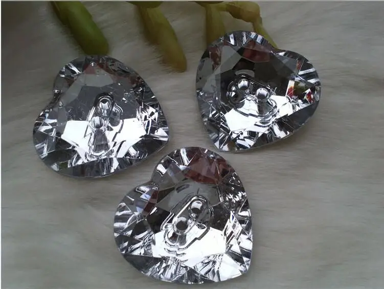 

Love Crystal buttons 2 holes rhainstone bright silver heart button 20mm