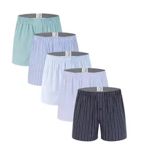 5 шт., мужское нижнее белье, боксеры, шорты, повседневные хлопковые трусы для сна, качественные, в полоску, свободные, удобные, домашняя одежда, полосатые трусы со стрелками