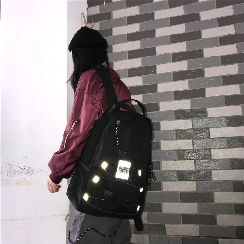

Japanese black Harajuku cool shoulder bag street travel backpack Laptop casual bag fashion large capacity backpack