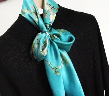 

Shistal-pure real silk square scarf 90cm fashion print women and girl brand shawl famous oil painting artwork new design No.13