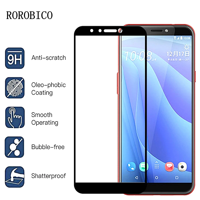 ROROBICO полное покрытие защитное закаленное стекло для htc Desire 12s 12S Защитная пленка