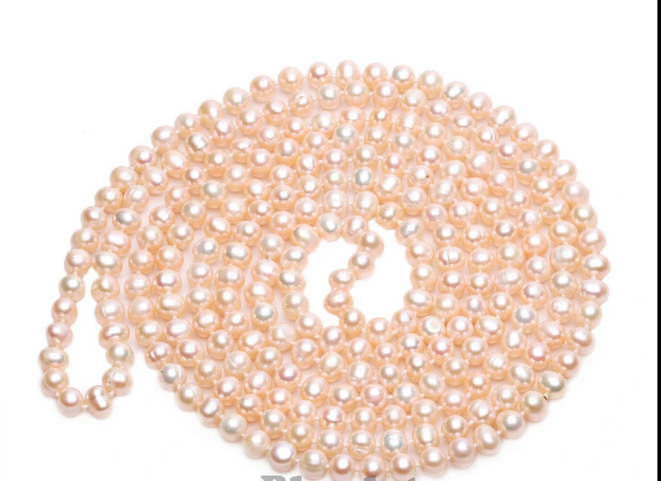

Free shipping@@@@@ A> Bright Pink Natural Cultured Freshwater Pearl Necklace 65" Long Fashion Jewelry a