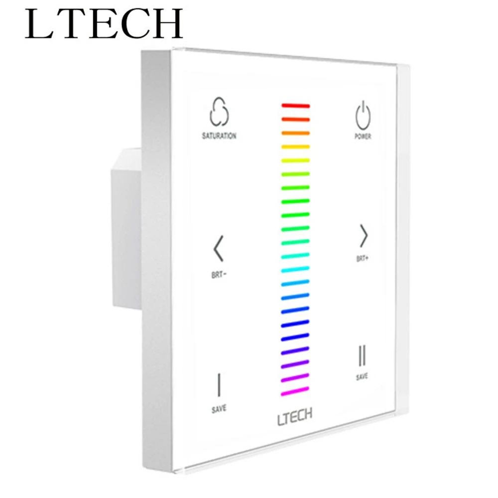 

Xnbada LTECH E3 Led RGB Wall Mount Touch Panel Dimmer DC12-24V Input 4A*3CH Output RGB Strip Panel Controller For Led Lights