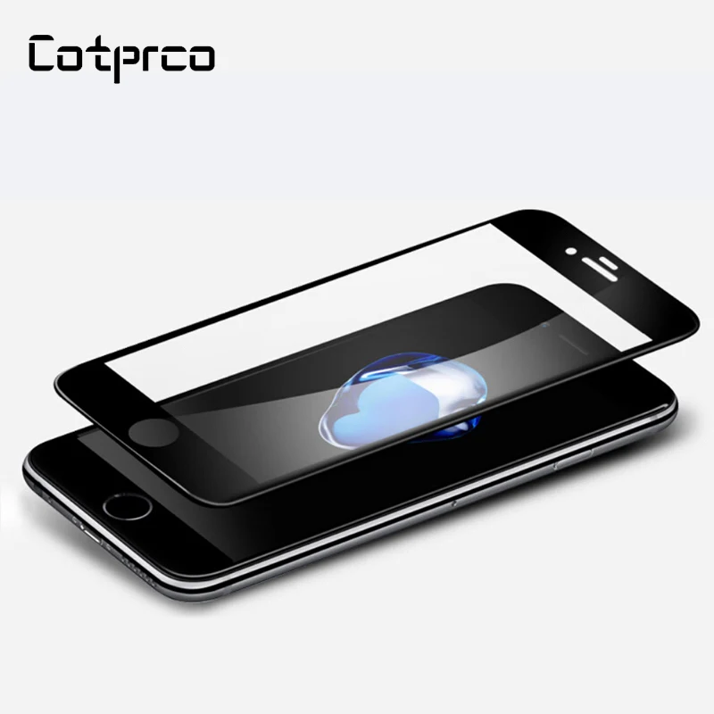 

COTPRCO 3D Full Cover Tempered Glass For iPhone X 7 8 Plus 6s Transparent Protector Tempered Glass For iPhone 8 7 5s 9H Hardness