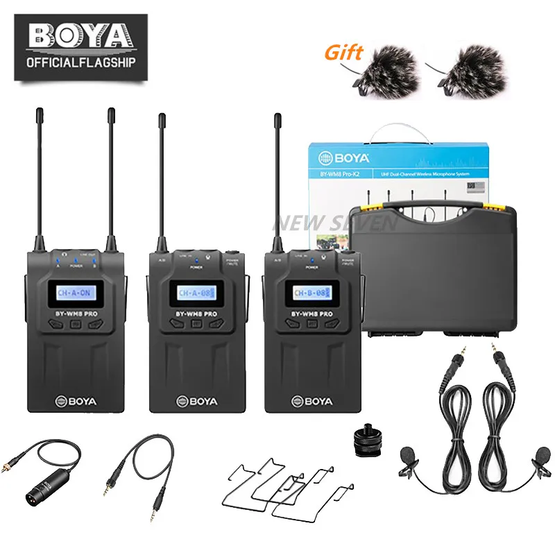 BOYA BY WM8 Pro UHF Беспроводная микрофонная система всенаправленный петличный микрофон