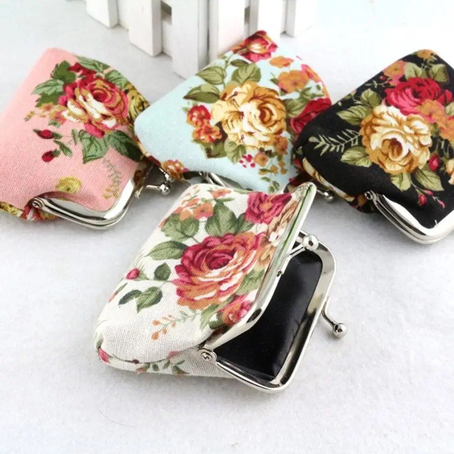 

Women Lady Retro Vintage Flower Small Wallet Hasp Purse Clutch Bag women mini wallet for pieces bolsos mujer de marca famosa