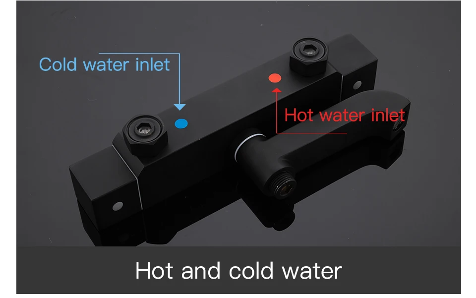 Gappo черная Душевая система Ванна термостатическая холодная и горячая вода контроль температуры смесители Душевая система большие накладные