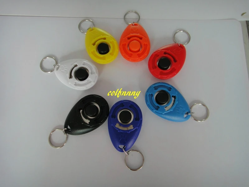 100pcs/lot ping Dog Pet Clicker Dog click Training Trainers With Key Chain Pets Trainer Supplies