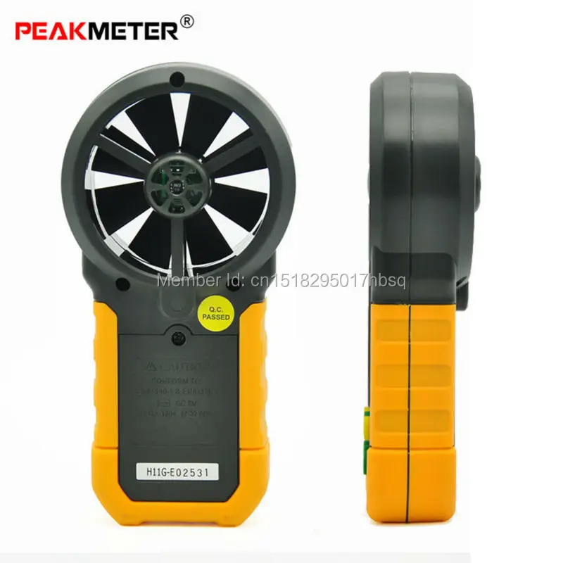 

PEAKMETER Digital Anemometer Meter Wind speed Wind flow With Temperature & Humidity 6252B Support USB Real Time