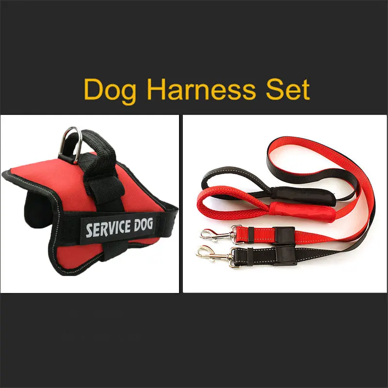 

Pet Supplies Nylon Service Dog Harness Collar Soft Padded Pet Harnesses Harnais Pour Chien for Large Medium Small Dog Collars