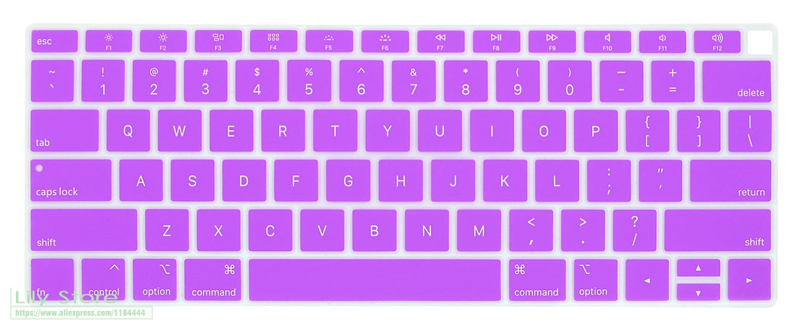 Силиконовый чехол-клавиатура для Apple MacBook Air, 13 дюймов,, английская защита кожи, A1932, с дисплеем retina Touch ID - Цвет: purple